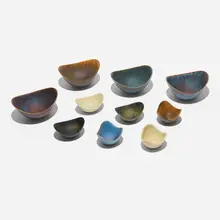 Gunnar Nylund, Collection of ten bowls, c. 1955, glazed stoneware