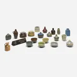 Carl-Harry Stålhane, Collection of twenty miniature vessels, c. 1955, glazed stoneware