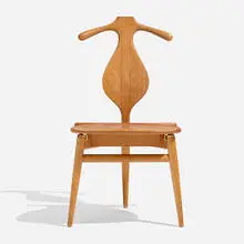 Hans J. Wegner, Valet chair, teak, brass, leather