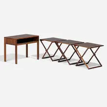 Illum Wikkelsø, Folding table set, c. 1965, rosewood