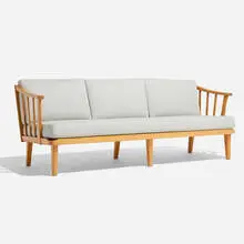 Carl Malmsten, Visingsö sofa, c. 1965, pine, upholstery