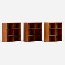 Bookcases, set of three by Mogens Koch, c. 1960, elm, sold Aug 2026