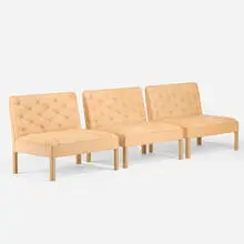 Kaare Klint, Addition sectional sofa, set of three, leather, oak