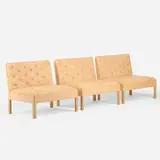 Kaare Klint, Addition sectional sofa, set of three, leather, oak