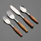 Jens Quistgaard, Fjord flatware, stainless steel, teak