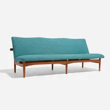 Finn Juhl, Japan sofa, 1953, upholstery, teak, brass