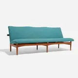 Finn Juhl, Japan sofa, 1953, upholstery, teak, brass
