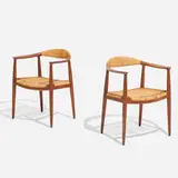 Hans J. Wegner, The Chairs, pair, teak, cane
