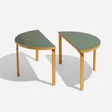 Alvar Aalto, Half-round tables, pair, 1933, birch, painted wood