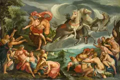Joseph Heintz d.Ä., Der Raub der Proserpina (nach dem Stich von Lucas Kilian). Nach 1605, Öl auf Kupfer