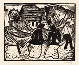 Bei den Netzen by Karl Schmidt-Rottluff, 1914, Holzschnitt auf Bütten, sold Jun 2015