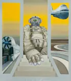 Bettina von Arnim, Verkehrswesen, 1971, Öl auf Leinwand