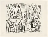 Lyonel Feininger, Lehnstedt, 1919, Holzschnitt auf Japanbütten