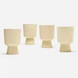 Malcolm Leland, Planters, model L-24, set of four, c. 1955, bisque ceramic