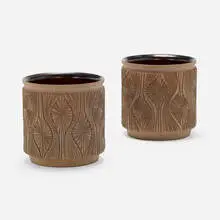 David Cressey and Robert Maxwell, Planters, pair, c. 1968, glazed stoneware
