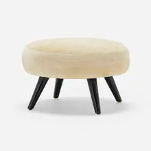 Swivel stool from the Roedling Residence, Beverly Hills by William 'Billy' Haines, c. 1959, upholstery, ebonized wood, sold Nov 2022