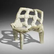 Concrete chair by Tejo Remy & Rene Veenhuizen, 2010, cast concrete, steel, sold Nov 2022