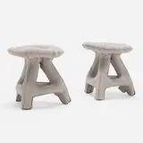 Foam occasional stools, pair by Tejo Remy & Rene Veenhuizen, 2011, foam, textile, sold Nov 2022