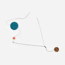Holiday ornament by Margaret De Patta, 1960, wire, thread, penny, paper, sold Nov 2022