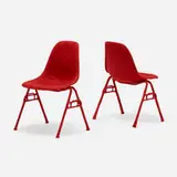 Felted Eames DSS chairs, pair by Tanya Aguiñiga, c. 2010, hand-felted wool over molded fiberglass and steel, sold Nov 2022