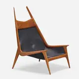 John Barrow and Miles Karpilow, Osborne chair, c. 1962, walnut, leather