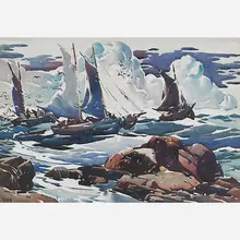 George Pearse Ennis, Untitled (Rocks & Boats)