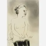 Yasuo Kuniyoshi, Untitled (Nude in Black Stockings in Anton's Studio)