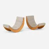 Verner Panton, Relaxer 2 rocking chairs, pair, 1974, beech, upholstery over foam