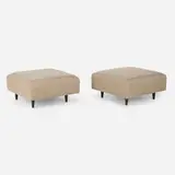 Wendy Evans Joseph, Custom ottomans, pair, c. 1990, upholstery, mahogany