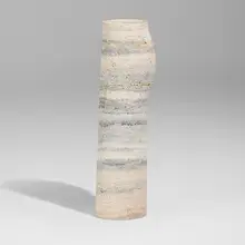 BOS large vase by Christophe Delcourt, c. 2020, silver travertine, sold Jul 2026