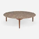 Studioilse, Sidekicks coffee table, c. 2020, walnut, terrazzo