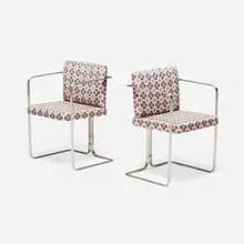 Lazzarini & Pickering, Murena armchairs, 2016, upholstery, stainless steel