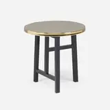 Neri & Hu, Trio occasional table, c. 2020, brass, stained ash