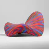 Pierre Paulin, Tongue chair, model 577, c. 1967, Bojangles upholstery by Jack Lenor Larsen over tubular steel and foam