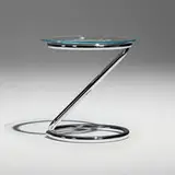 Paul Tuttle, Occasional table, c. 1975, chrome-plated steel, glass