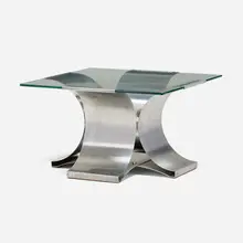 Francois Monnet, Coffee table, c. 1970, steel, glass