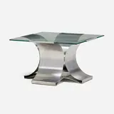 Francois Monnet, Coffee table, c. 1970, steel, glass