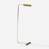 Cedric Hartman, Floor lamp, model 1UWV, 1966, brass, chrome-plated brass, acrylic