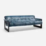 Percival Lafer, MP-185 sofa, c. 1975, Lee Jofa Oblique upholstery, stained mahogany