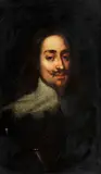 Sir Anthony Van Dyck, Portrait of King Charles I, bust-length, in black; and Portrait of Queen Henrietta Maria, bust-length, in black, a pair, oil on canvas