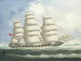 The iron barque Main at sea under full sail by 19th Century Anglo-Chinese School, oil on canvas, sold Jul 2019