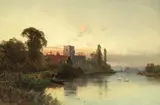 Alfred de Breanski Snr, A Thames village, oil on canvas