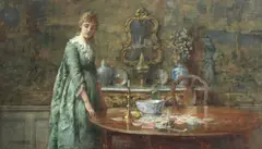 William Breakspeare, After the card game, oil on panel