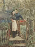 G.B. Percy Spooner Lillington, 'Do you love apples', watercolour