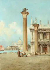William Meadows, Piazzo San Marco, Venice, oil on canvas