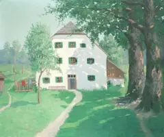 Jakob Koganowsky, Farmhouse in summer light, oil on canvas