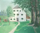 Jakob Koganowsky, Farmhouse in summer light, oil on canvas