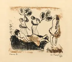 Tanz II by Max Pechstein, 1910, Farblithographie auf Papier, sold May 2014