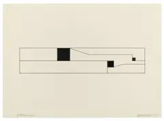 Camille Graeser, Drei Betonungen, 1955, Tuschfeder und Pinsel auf leicht genarbtem festen Papier