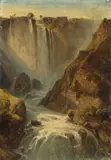 Ferdinand Bellermann, Der Wasserfall von Terni, 1853, Öl auf Papier auf Leinwand